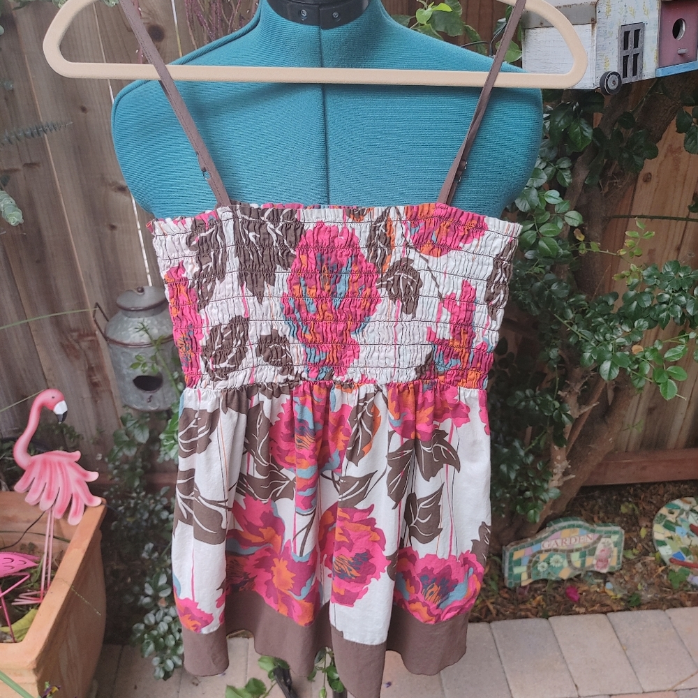 🌺AMERICAN RAG floral BOHO smocked top w